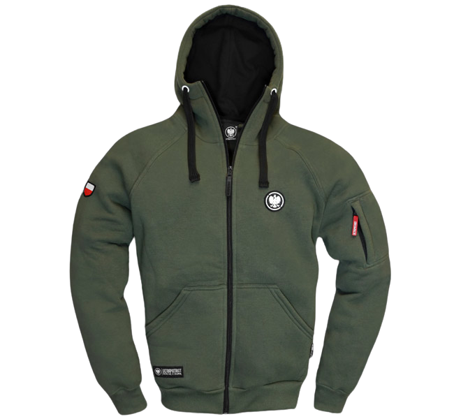 Bluza z kapturem w kolorze khaki z Orłem