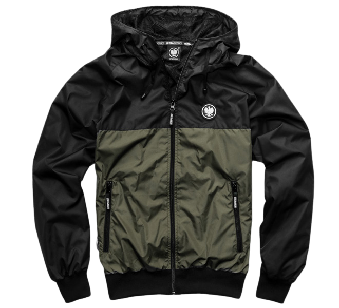 Kurtka wiatrówka czarna/kaki z Orłem