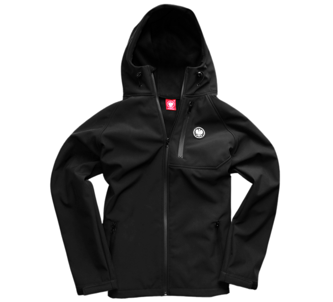 Kurtka typu softshell z naszywką z Orłem czarna